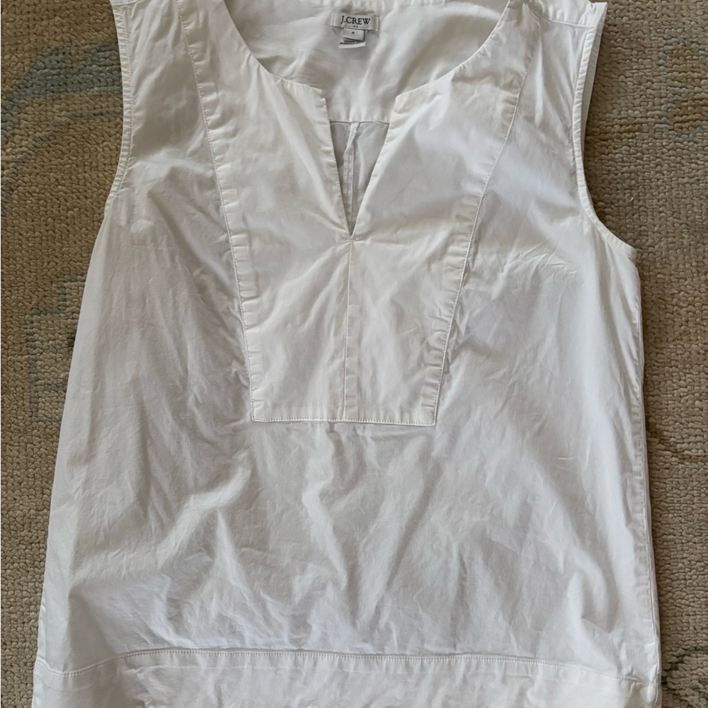 J. Crew Women's Classic White Blouse with Scallop Hem